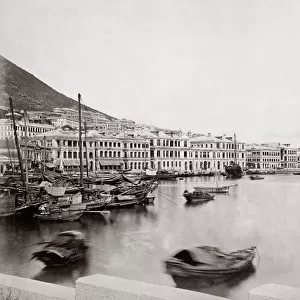 The Praya and boats, Hong Kong c. 1860 s