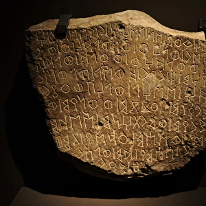 Pre-Islam. Funerary stele with an Old South Arabian inscript