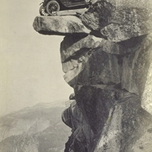 Precariously perched Studebaker Six - Yosemite