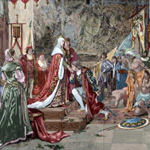 Presentation of Columbus to the Catholic Monarchs in Barcelo