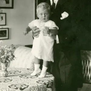 Prince Andrew of Greece with his eldest child, Margarita