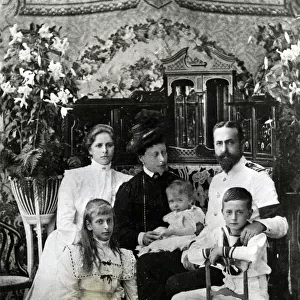 Prince Louis of Battenberg with his family
