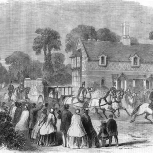 Print of Princess Alice and Prince Louis departing in a carriage Print of Princess Alice and Prince Louis departing in a carriage