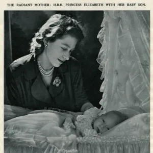 Princess Elizabeth with her baby Prince Charles