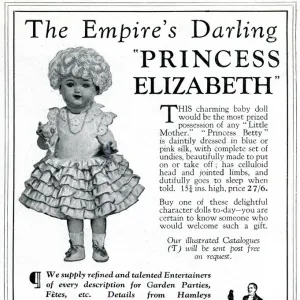 Princess Elizabeth doll, Hamleys advertisement 1929