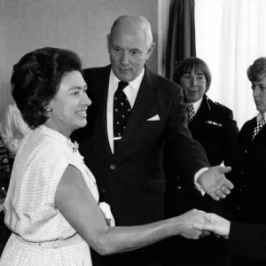 Princess Margaret meeting Metropolitan Police officers