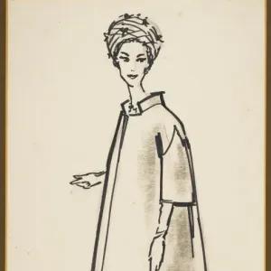 Princess Margaret's 1960 Going Away Outfit Design Print Princess Margaret's 1960 Going Away Outfit Design Print