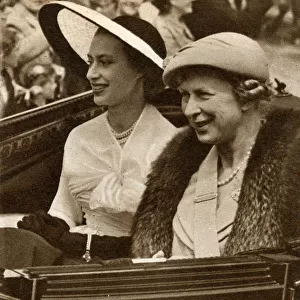 Princess Margaret and Princess Royal at Ascot, 1952