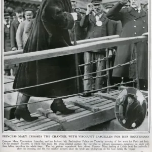 Print of Princess Mary disembarking at Calais in 1922 Print of Princess Mary disembarking at Calais in 1922