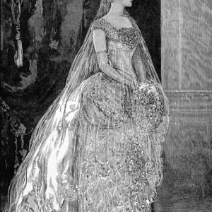La princesse Victoria de Hesse dans son robe de mariée. La princesse Victoria de Hesse dans son robe de mariée.
