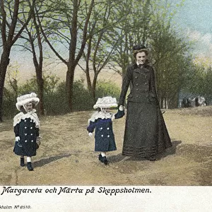 Princesses Margareta and Marta of Sweden on Skeppsholmen