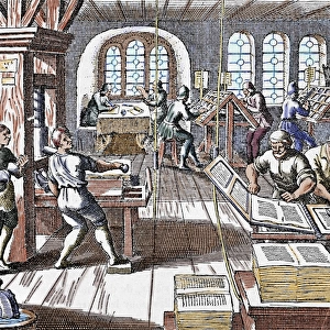 Printing press. 17th century