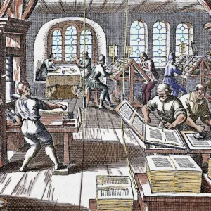 Printing press. 17th century