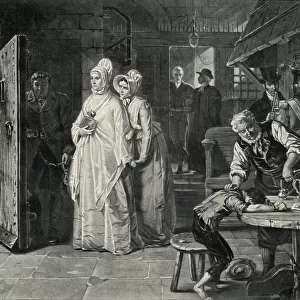 Prison reformer Elizabeth Fry visits women at Newgate