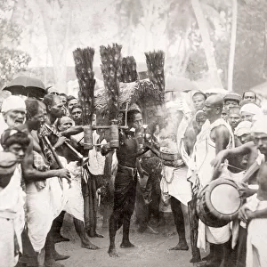 Procession / ceremony, with musicians, India, c. 1880 s