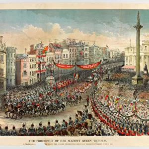 The Procession of HM Queen Victoria in Trafalgar Square
