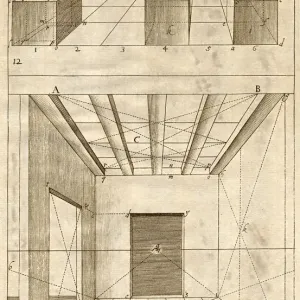 Projection of three boxes to a vanishing point Date: 1751