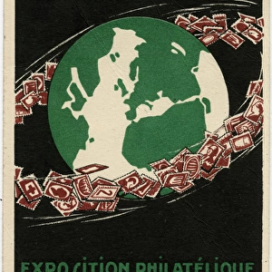 Promotion postcard for a Stamp Exhibition in Paris, France