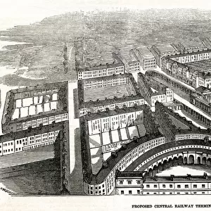 Proposed central railway terminus, London 1846