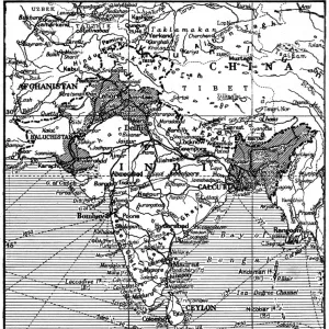 Proposed partition map of India and Pakistan