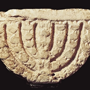 Proto-Ionic capital. 7th c. Jewish school. Menorah