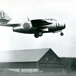 The prototype Saab J29, 29001, takes-off for its first f?
