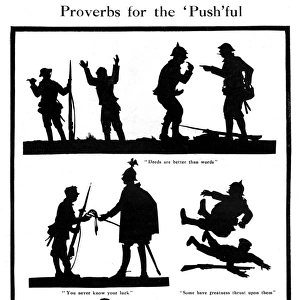 Proverbs for the Push ful, WW1 silhouettes by H. L. Oakley