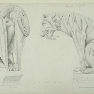 Pterodactyl and scimitar-toothed lion design