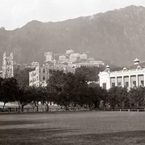 Public buildings, Hong Kong, circa 1880s. Date: circa 1880s