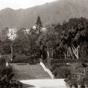 Public Gardens, Hong Kong, circa 1870s. Date: circa 1870s Public Gardens, Hong Kong, circa 1870s. Date: circa 1870s