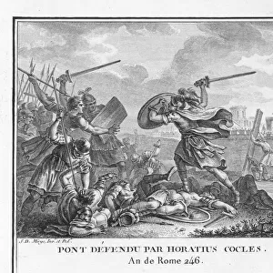 Publius Horatius Cocles defending the Tiber bridge