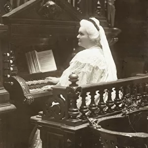 Queen Elisabeth of Romania playing the organ