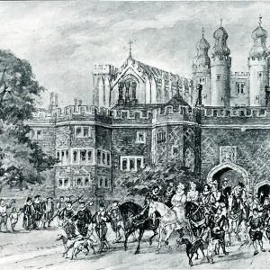 Queen Elizabeth I going hunting from Richmond Palace