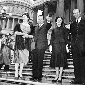 Queen Elizabeth II North America visit - with Nixon, 1957