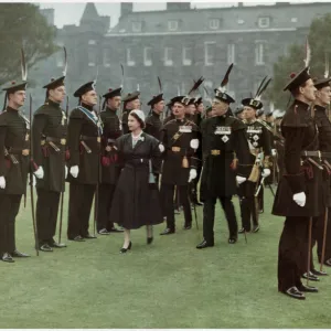 Queen inspecting her Scottish bodyguard