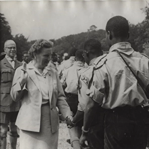 Queen Juliana meeting Dutch boy scouts