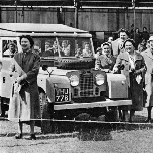 The Queen with a Land-Rover at Badminton Horse Trials