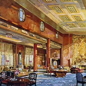 The Queen Mary Cabin Lounge on the ship