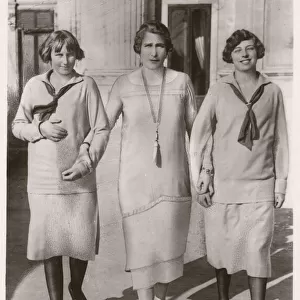 Queen of Spain with her daughters Cristina and Beatriz