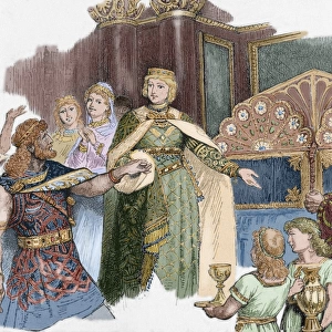 Queen Theodelinda (570-628) chooses Agilulf as a husband, 59