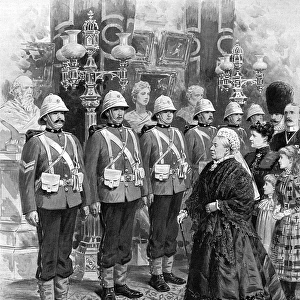 Queen Victoria reviews troops for the Ashanti War
