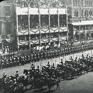 Queen Victorias Diamond Jubilee - Lancers passing Whitehall