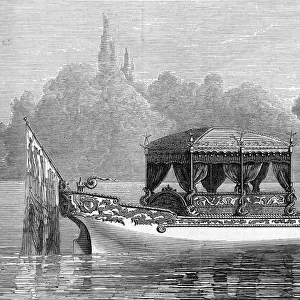 Queen Victorias new barge for Virginia Water, 1877