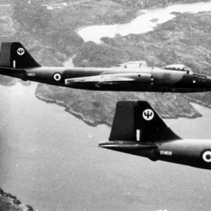 Two RAF English Electric Canberra PR9s over Malaya