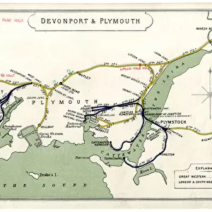 Railway map, Devonport & Plymouth