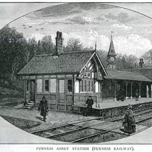 Railway station at Furness Abbey, Barrow-in-Furness, Cumbria