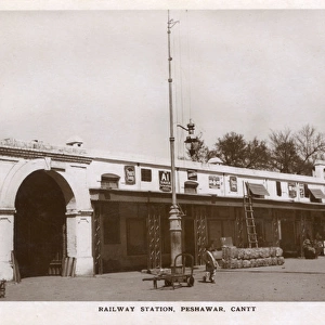Railway Station, Peshawar Cantonment, British India