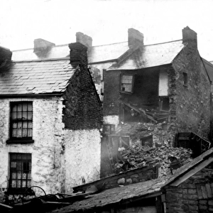 Rain causes house to collapse, Cwmbula, Wales