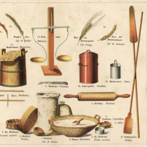 Range of bakery tools and ingredients