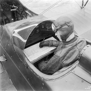 Rear cockpit of a Curtiss O-1C Falcon